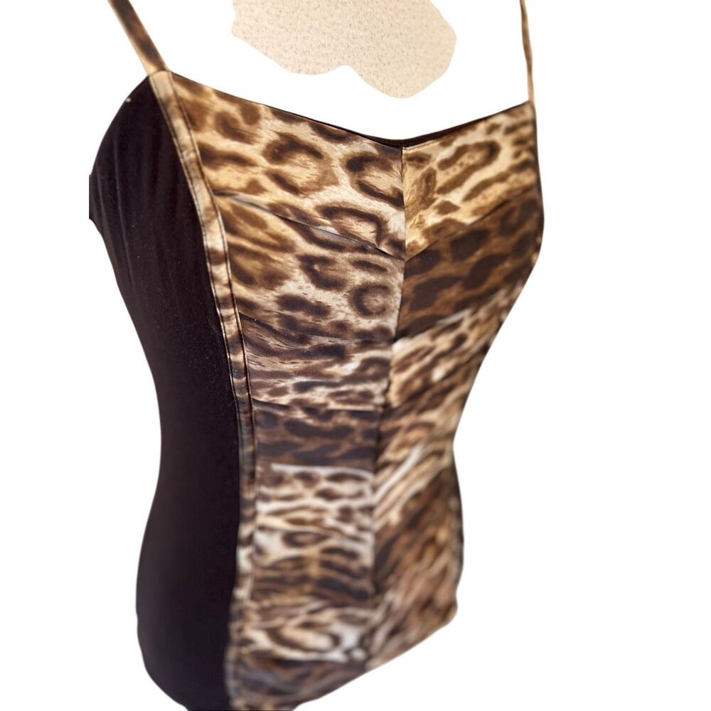 Cache Women's Leopard Print Adjustable Strap Silk… - image 2